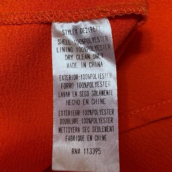 Aqua Orange Sleeveless Pleated Split Faux Wrap Cami Mini Sheath Dress Size M - Picture 5 of 5